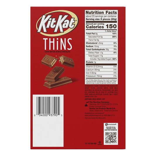 Kit Kat Thins Milk Chocolate Wafer Candy Bags, 3.1 Oz (8 Count)