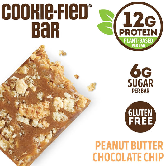 Lenny & Larry'S Cookie-Fied Bar, Peanut Butter Chocolate Chip, 45G - Plant-Based Protein Bar, Vegan And Non-Gmo, Pack Of 9