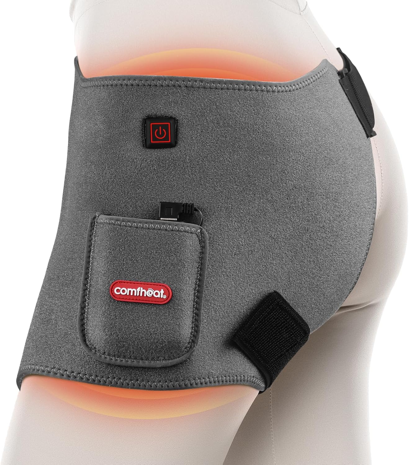 Cordless Hip Heating Pad For Hip/Sciatica Pain Relief - 5000Mah Battery Included, Heated Hip Wrap For Women, Men, Electric Hip Heat Pad (S/M/L)