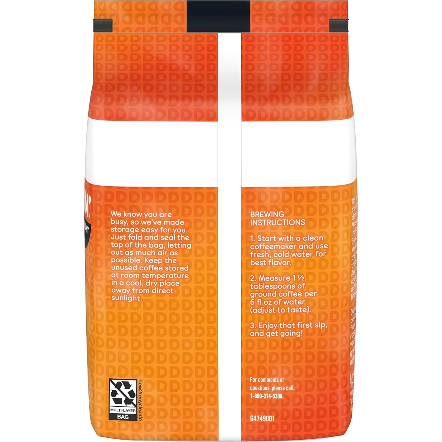 Dunkin’ Midnight Dark Roast Ground Coffee, 16.5 Ounce Bag