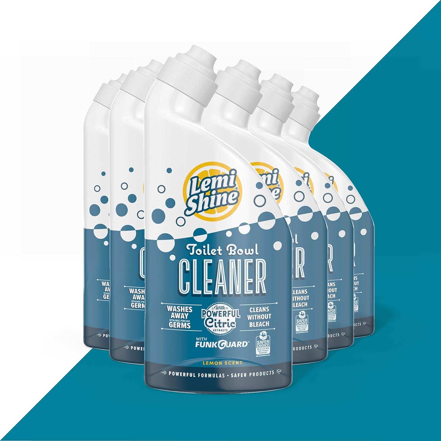 Lemi Shine Toilet Bowl Cleaner, Bleach-Free, Removes Tough Stains And Odor, Award-Winning (24 Oz., 6 Pack)