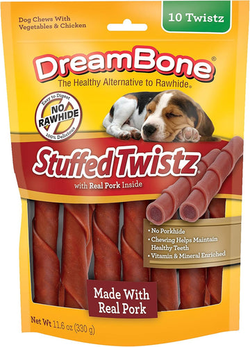 Dreambone Stuffed Twistz 10 Count, Rawhide-Free Chews