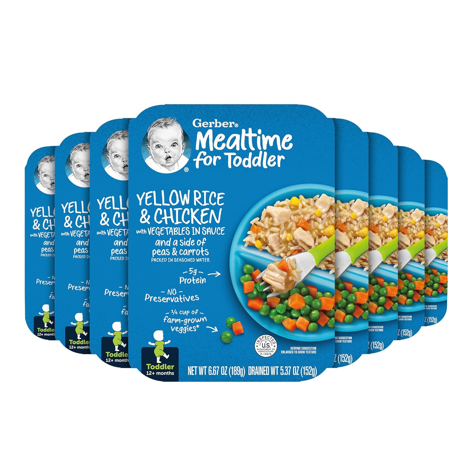 Gerber Mealtime for Toddler Yellow Rice with Chicken & Vegetables, 6.67 Ounce (Pack of 8)