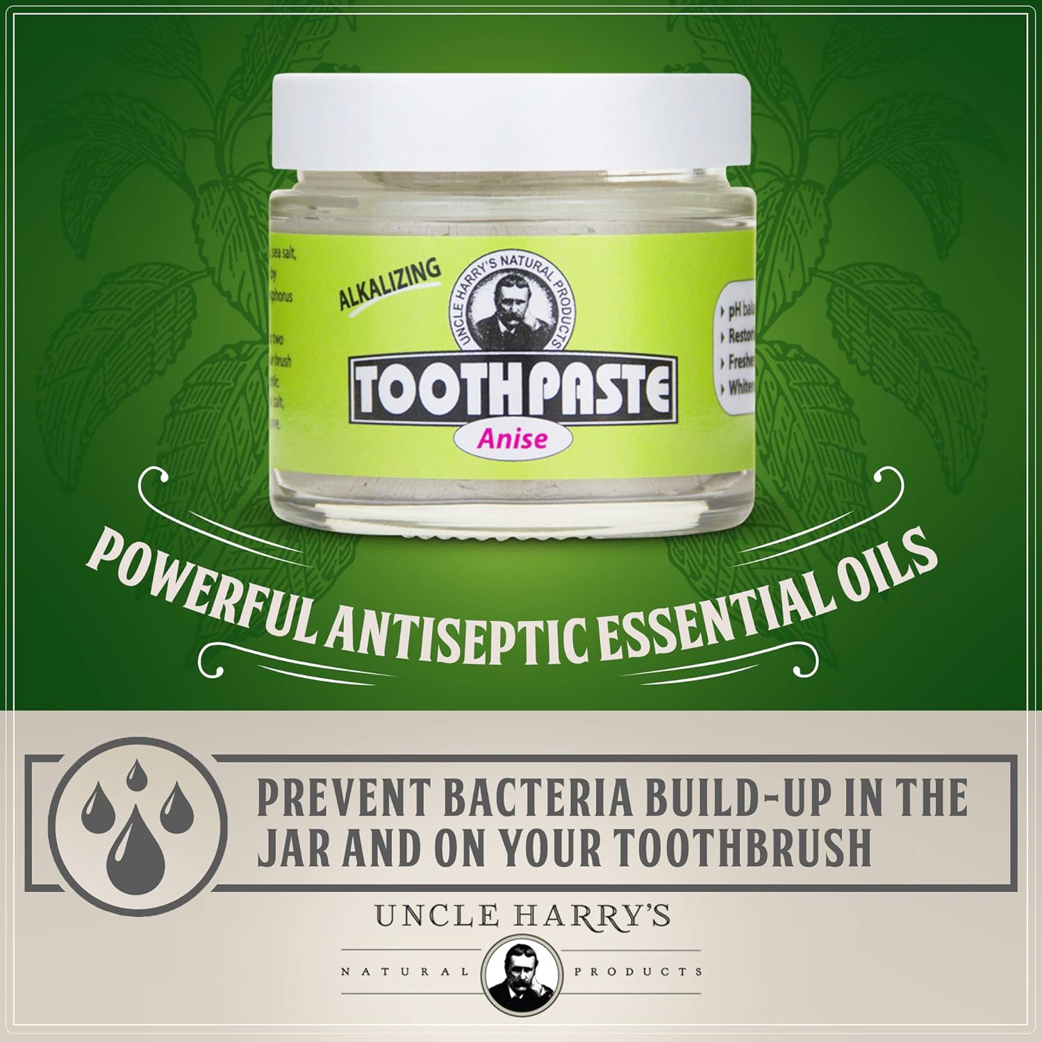 Uncle Harry's Anise Remineralizing Toothpaste | Natural Whitening Toothpaste Freshens Breath & Promotes Enamel | Vegan Fluoride Free Toothpaste : Health & Household