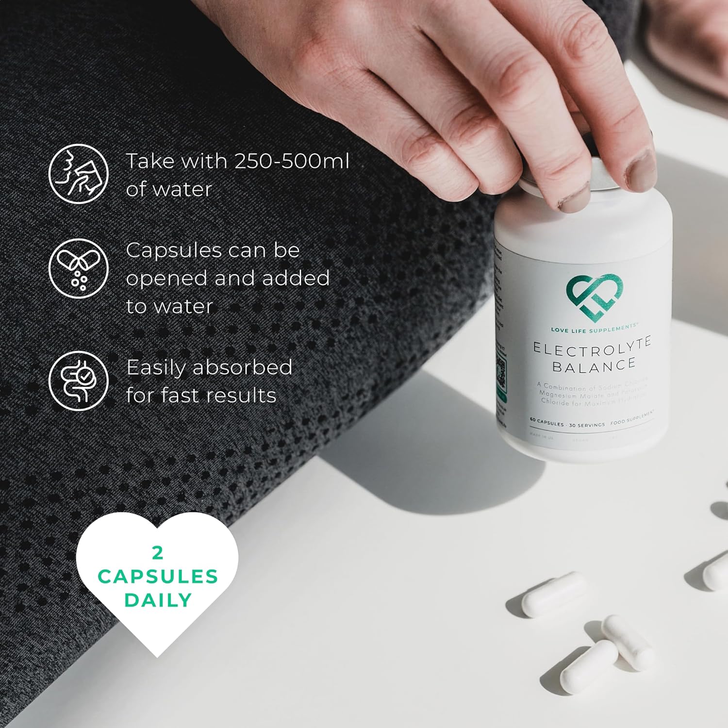 Ultimate Electrolytes Powder Unflavoured, 500mg Sodium, 500mg Potassium, 150mg Magnesium, 96g - 30 Servings, Pink Himalayan Salt for Hydration, Sweetened with Stevia - Love Life Supplements : Amazon.co.uk: Health & Personal Care