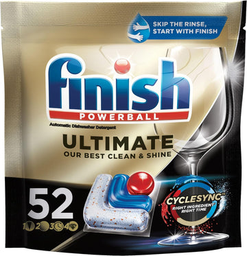 Finish Ultimate Dishwasher Detergent- 52 Count - With Cyclesync Technology - Dishwashing Tablets - Dish Tabs