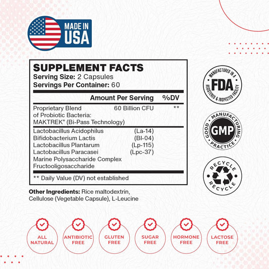 Lactobacillus Casei 300 Billion Cfu'S + 4 Strain Probiotic Capsules 60 Billion Cfu'S | Bundle & Save | L. Casei Powder No Additives | Digestive & Immune Support | Made In Usa | High Potency
