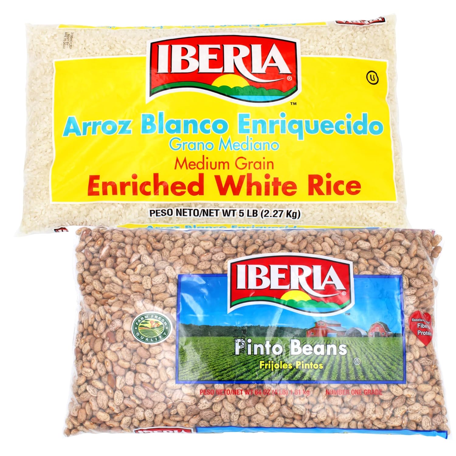 Iberia Enriched Medium Grain White Rice, 5 Pounds + Iberia Pinto Beans 4 lb. : Grocery & Gourmet Food