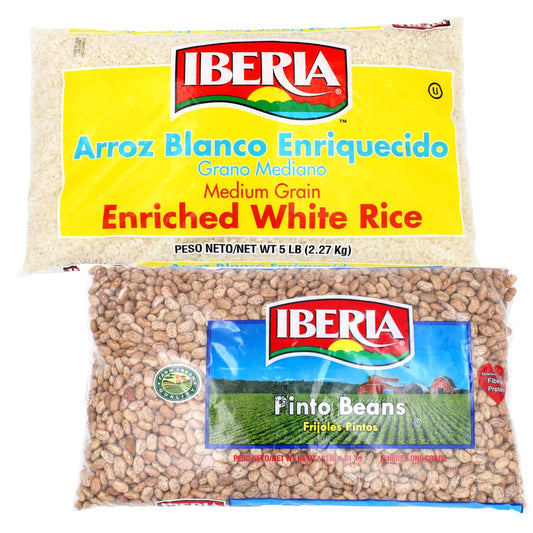 Iberia Enriched Medium Grain White Rice, 5 Pounds + Iberia Pinto Beans 4 lb. : Grocery & Gourmet Food