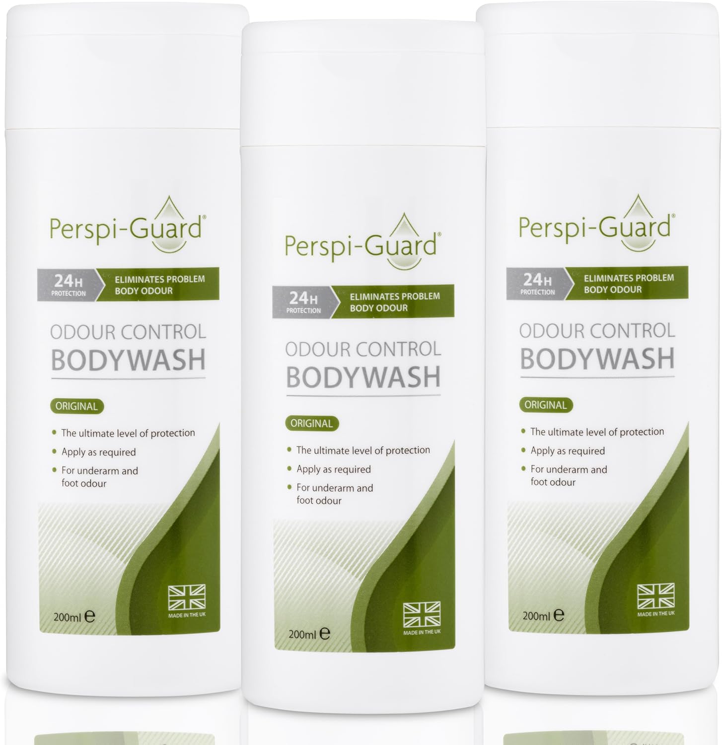Perspi-Guard Odour Control Antibacterial Body Wash For Men & Women, Anti Bacterial Shower Gel Targets Body Odour For Lasting Protection, 200Ml, 3-Pack