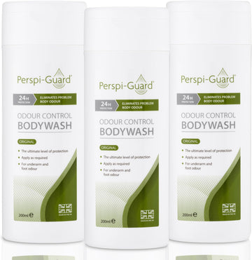 Perspi-Guard Odour Control Antibacterial Body Wash For Men & Women, Anti Bacterial Shower Gel Targets Body Odour For Lasting Protection, 200Ml, 3-Pack