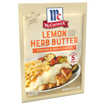 Mccormick Lemon Herb Butter Simmer & Serve Sauce Mix, 0.87 Oz (Pack Of 12)