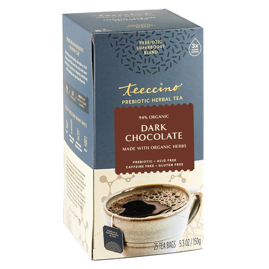 Teeccino Chocolate Lover’S Tea Variety Pack - Dark Chocolate, Mexican Chocolate, Chocolate Peppermint - Roasted Herbal Tea That’S Caffeine Free & Prebiotic For Natural Energy, 25 Tea Bags (Pack Of 3)