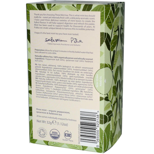 Pukka Organic Three Mint Tea, 20 Ct