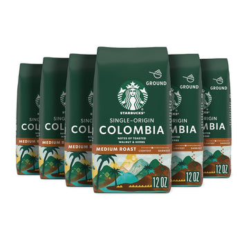 Starbucks Ground Coffee—Medium Roast Coffee—Colombia—100% Arabica—6 bags (12 oz each)