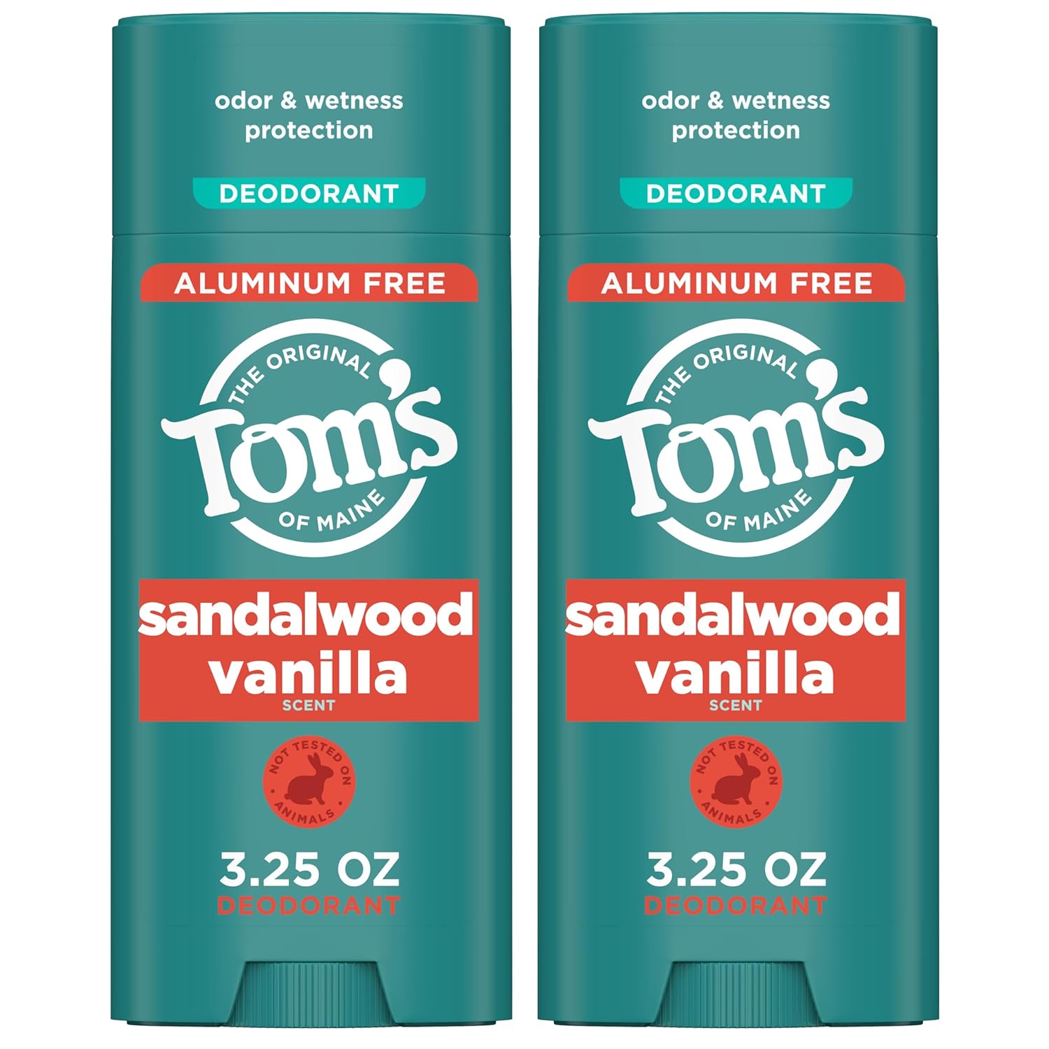 Tom’S Of Maine Sandalwood Vanilla Natural Deodorant For Men And Women, Aluminum Free, 3.25 Oz, 2-Pack