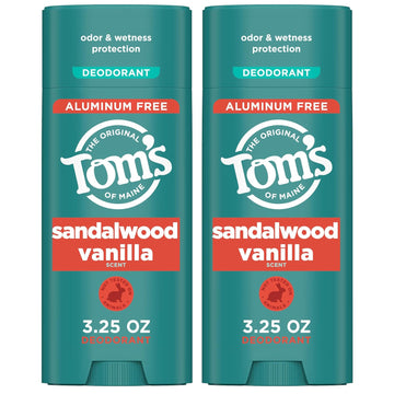 Tom’S Of Maine Sandalwood Vanilla Natural Deodorant For Men And Women, Aluminum Free, 3.25 Oz, 2-Pack