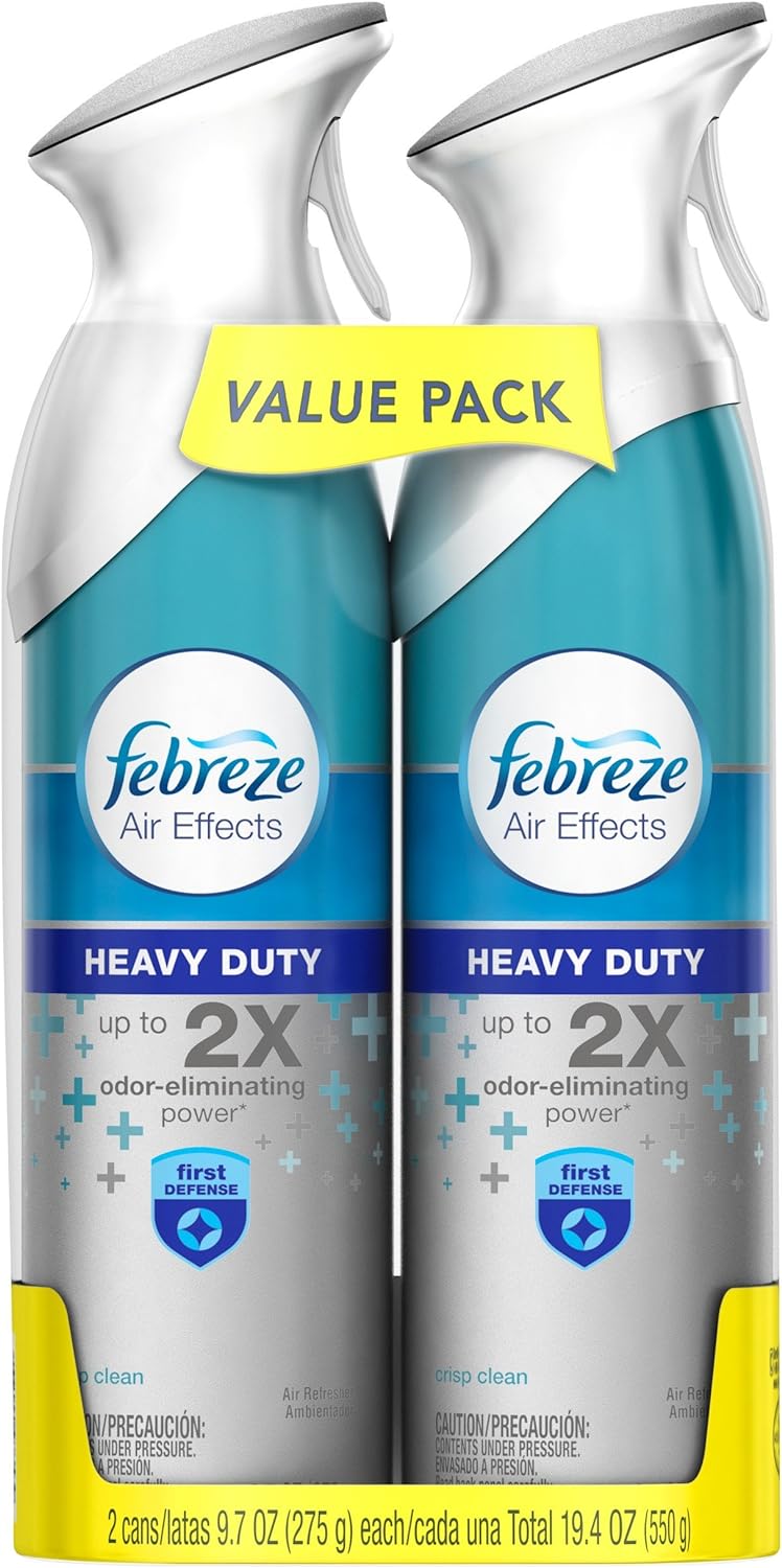 Febreze Air Effects Heavy Duty Crisp Clean Air Freshener, 2 ct