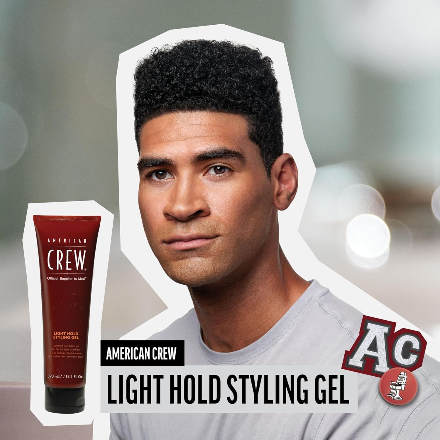 American Crew Men's Hair Gel, Light Hold, Non-Flaking Styling Gel, 13.1 Fl Oz : Hair Styling Gels : Beauty & Personal Care