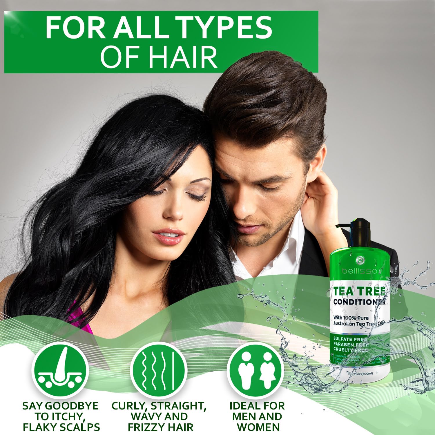 Tea Tree Oil Conditioner - Sulfate and Paraben Free - Anti Dandruff Treatment for Itchy, Dry Scalps - Ideal for Women and Men with Oily Hair and Scalp Buildup : Beauty & Personal Care