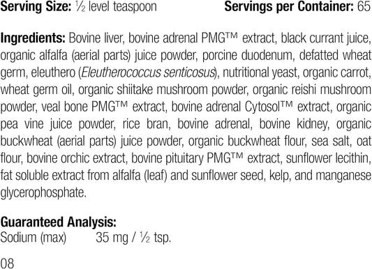 Standard Process Canine Adrenal Support - Canine Support Supplement For Adrenal Health - Nutritional Supplement For Liver & Kidney Support - Powder Dog Supplement Formula To Aid Adrenal Glands - 100 G