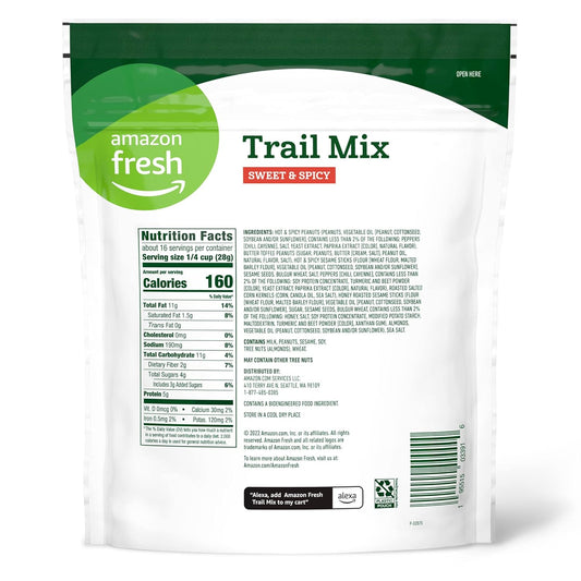 Amazon Fresh - Sweet & Spicy Trail Mix, 16 Oz (Pack Of 2) (Previously Happy Belly, Packaging May Vary)