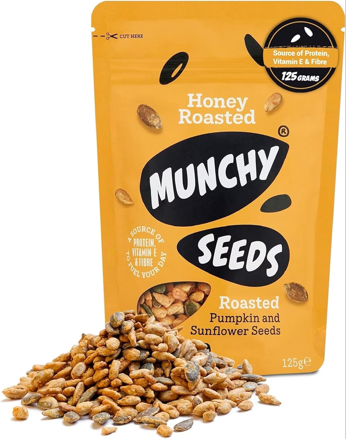 Munchy Seeds Just Add Savoury Sprinkles Snack - Spicy Peri Peri, 125G, Sunflower Seeds, Pumpkin Seeds And Watermelon Seed Mix With Grains, Spice, & Bird’S Eye Chilli, Vegan, Protein & Fibre