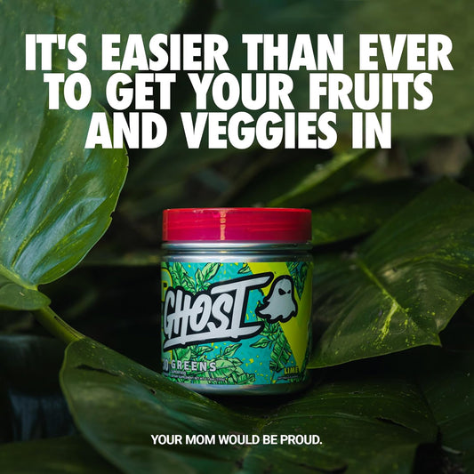 Ghost Greens Powder, Guava Berry - 30 Servings - 19 Superfood Greens & Reds Powder, Fruits, Vegetables, Spirulina, & Chlorella, Prebiotics, 10 Billion Cfu Probiotic & Digestive Enzymes - Gluten-Free
