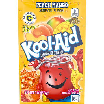 Kool-Aid Unsweetened Caffeine Free Peach Mango Zero Calories Powdered Drink Mix 192 Count Pitcher Packets