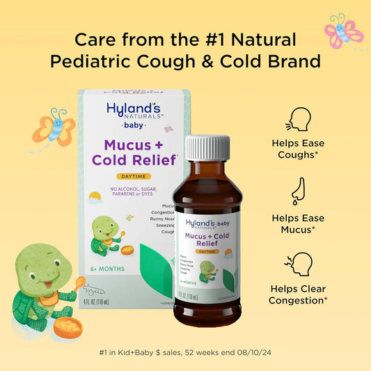 Hyland'S Baby Mucus And Cold Relief, Daytime Baby Medicine, Infant Cold And Cough Remedy, Decongestant, 4 Fluid Ounce