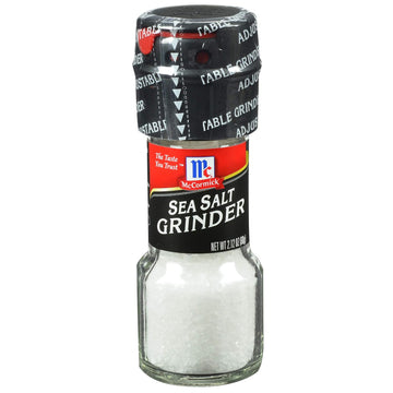 McCormick Sea Salt Grinder, 2.12 oz (Pack of 6) - One 6 Pack of 2.12 Ounce Glass Bottles of Mediterranean Sea Salt, Best for Tabletop Use