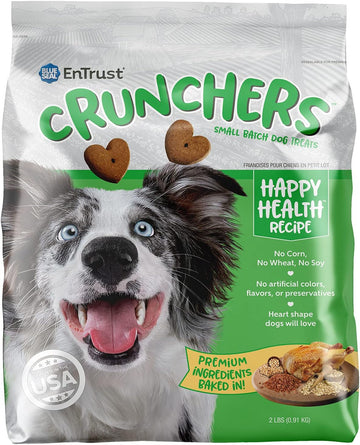Blue Seal Entrust Crunchers Dog Treats | Oven Baked, Premium Ingredients | Happy Health Recipe | 2 Pound Bag