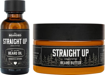 Live Bearded Beard Oil And Butter Grooming Kit - Made In The Usa - All-Natural Ingredients With Shea, Argan, Jojoba - Growth Support | Forge Scent - Hinoki Cypress, Clove, Amber