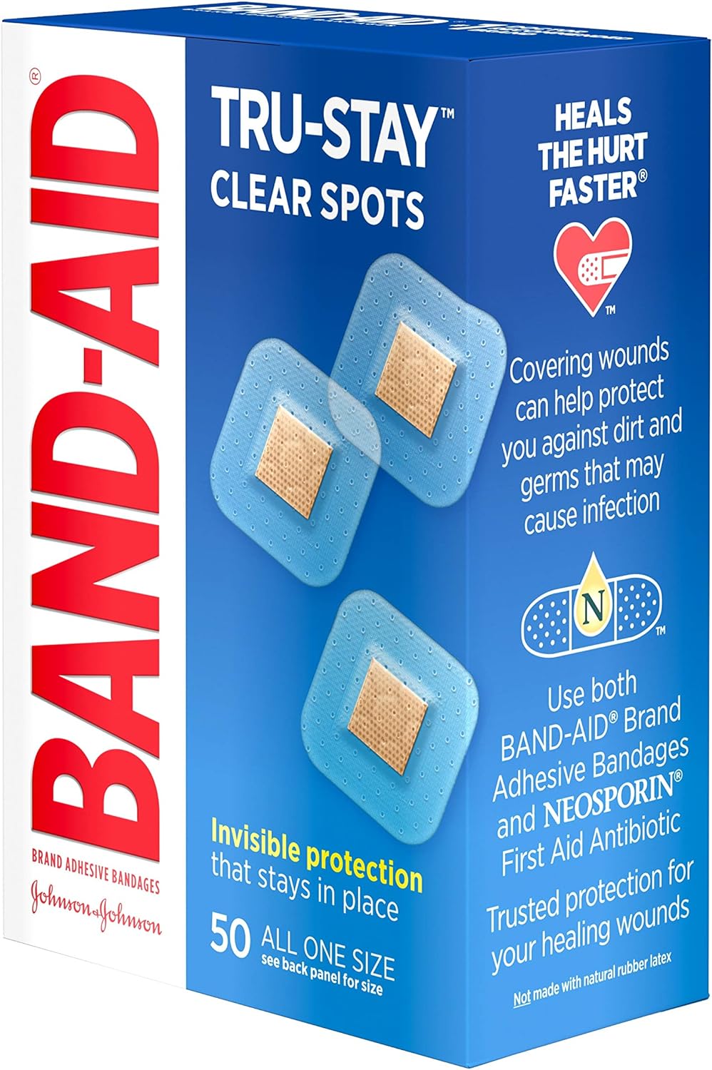 Band-Aid Brand Tru-Stay Clear Spots Bandages for Discreet First Aid, All One Size, 50 Count : Health & Household