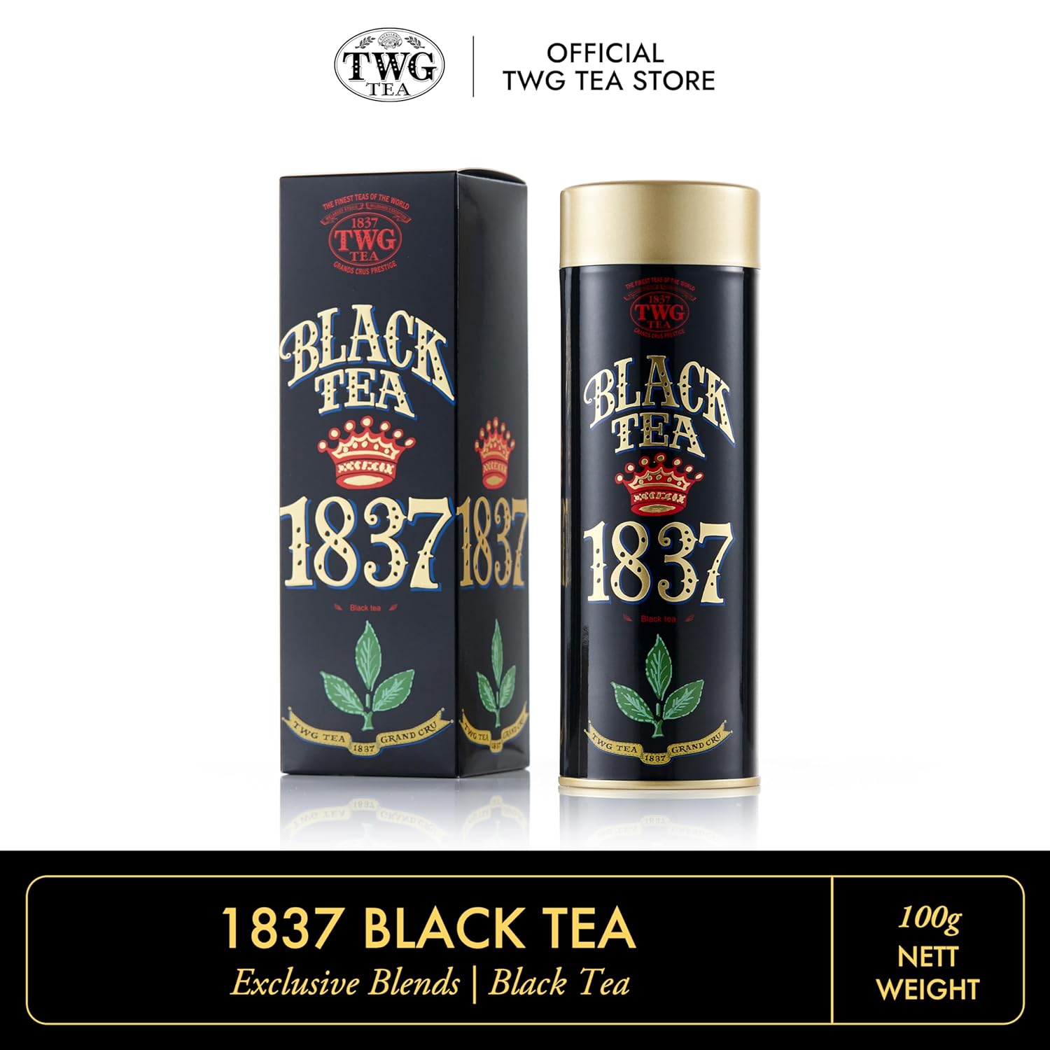 Twg Tea | 1837 Black Tea | Black Tea | Fruits & Flowers | Haute Couture Tin, 100G | Gift Set