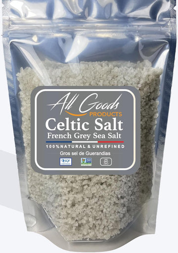 All Goods Mineral Celtic Salt 82 Minerals Coarse 12 Oz, Celtic Salt Coarse, Celtic Salt Crystals, Sea Salt Coarse French Grey Sea Salt, Keltic Salt, Sel Grey.