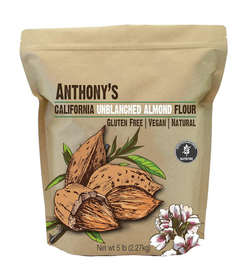 Anthony'S Almond Meal Flour, Unblanched, 5 Lb, Gluten Free, Non Gmo, Keto Friendly