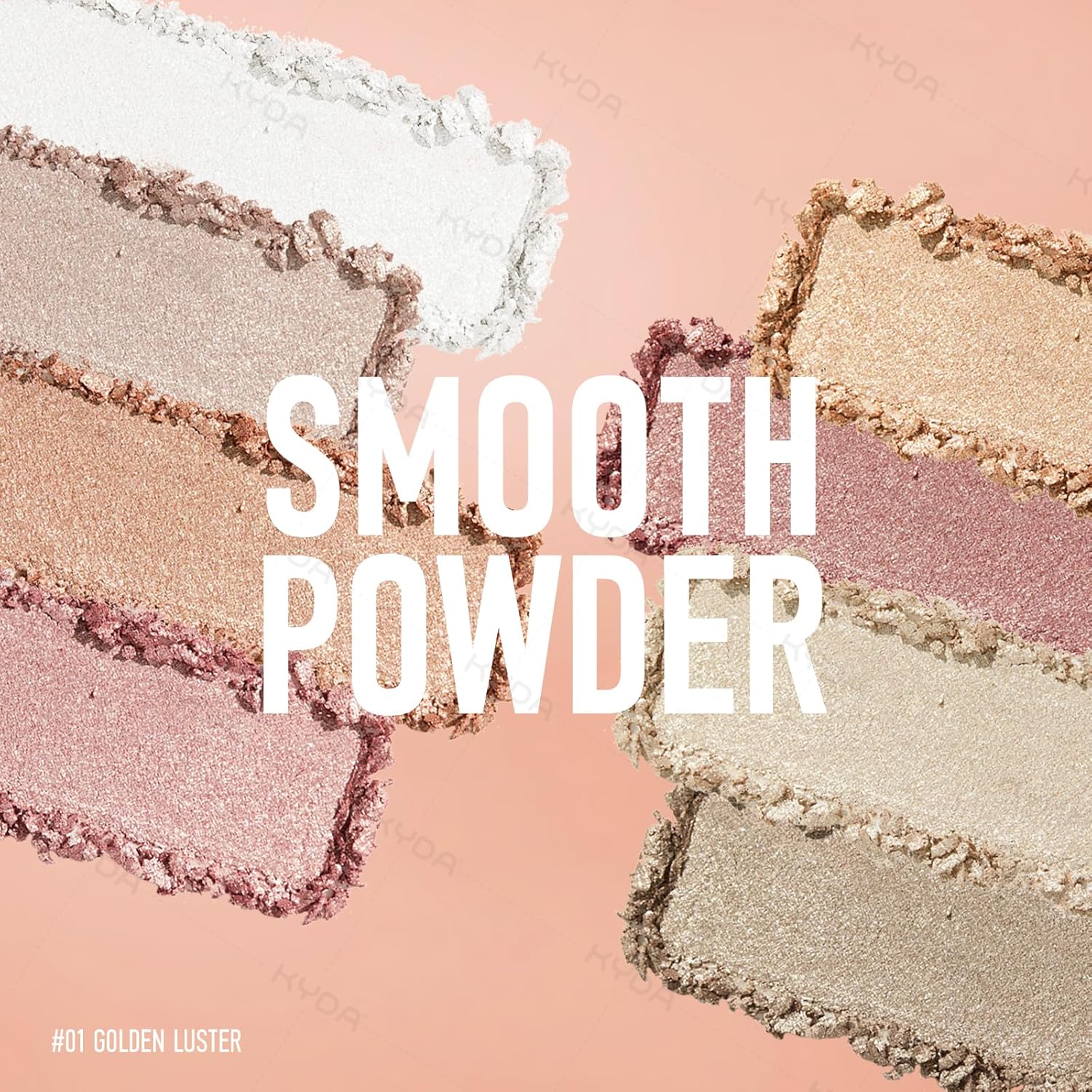 Kyda 8 Colors Baked Powder Palette, Mulitiuse Baked Powder For Eyeshadow Highlighter Contour, Lightweight Blendable, Buildable Glossy Color, Golden Luster : Beauty & Personal Care