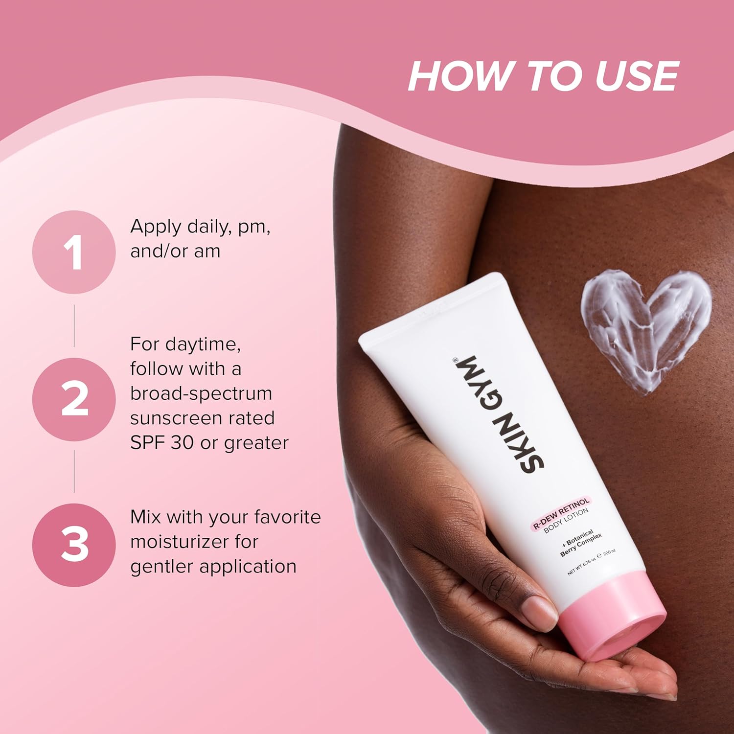 Skin Gym Retinol Body Lotion, Anti Aging Moisturizer Lotion For Body, Reduces Appearance Of Wrinkles, Fine Lines, 6.76 Oz : Beauty & Personal Care