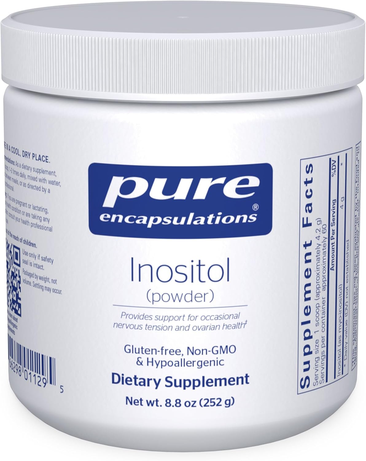 Pure Encapsulations Inositol (Powder) - Supplement To Support Energy, Nervous System & Ovarian Function* - With Myo-Inositol - 8.8 Ounces