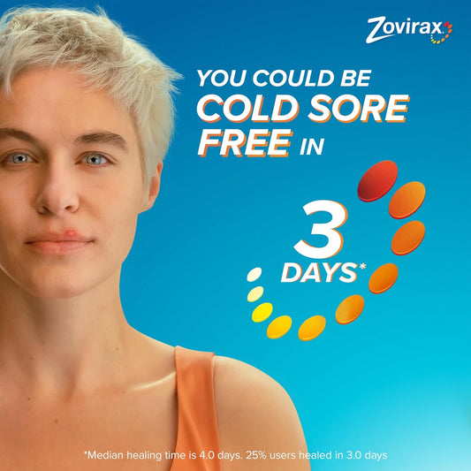 Zovirax Cold Sore Treatment Cream, Pump Dispenser, 2 G, Packaging May Vary