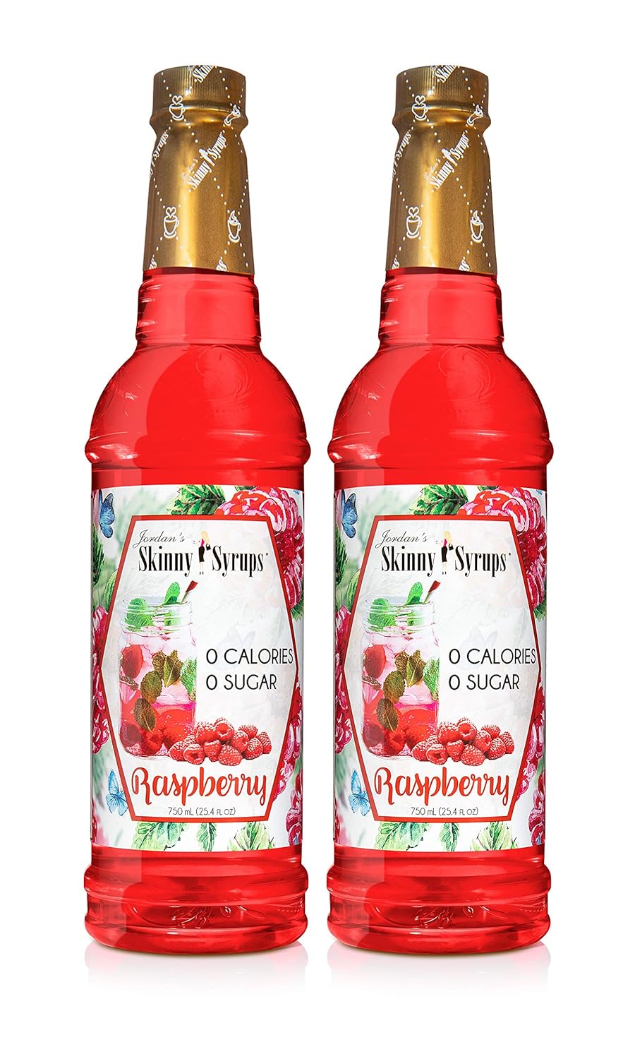 Jordan'S Skinny Mixes Sugar Free Syrup, Raspberry Flavor, Fruit Flavored Water Enhancer, Drink Mix For Ice Tea, Lemonade & More, Zero Calorie Flavoring, Keto Friendly, 25.4 Fl Oz, 2 Pack