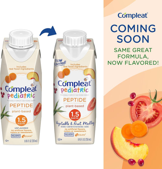 Compleat Pediatric Peptide 1.5 Tube Feeding Formula, Unflavored, 8.45 Fl Oz (Pack Of 24)