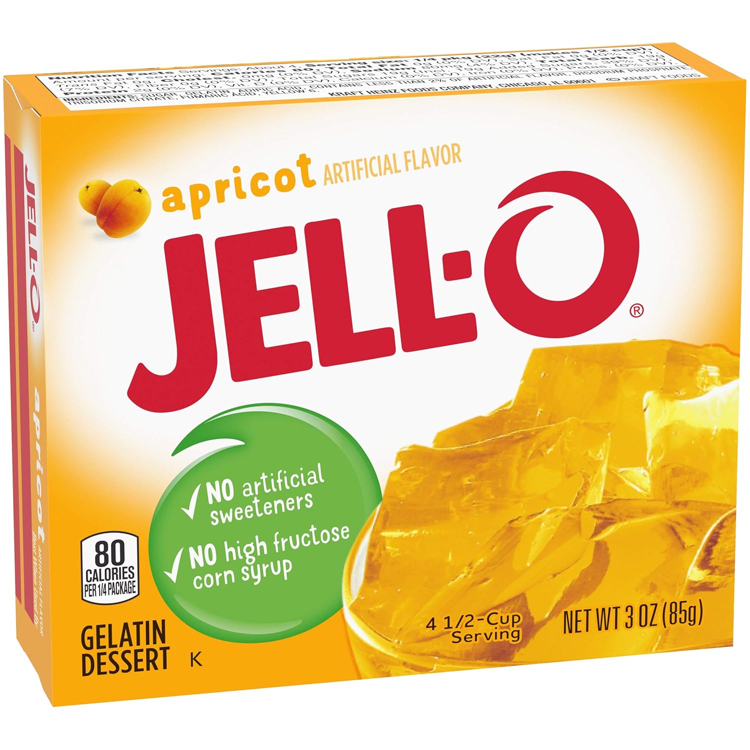 Jell-O Apricot Gelatin Mix (3 Oz Box)