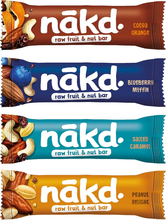 Nakd Fruit & Nut Bar Variety Pack - Vegan - Healthy Snack - Gluten Free - 35G X 48 Bars