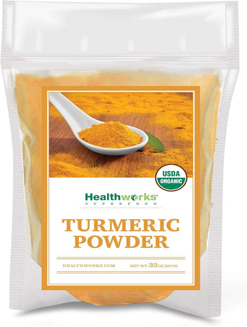 Healthworks Turmeric Powder (32 Ounces / 2 Pounds) | Ground Raw Organic | Curcumin & Antioxidants | Keto, Paleo, Vegan, Non-GMO