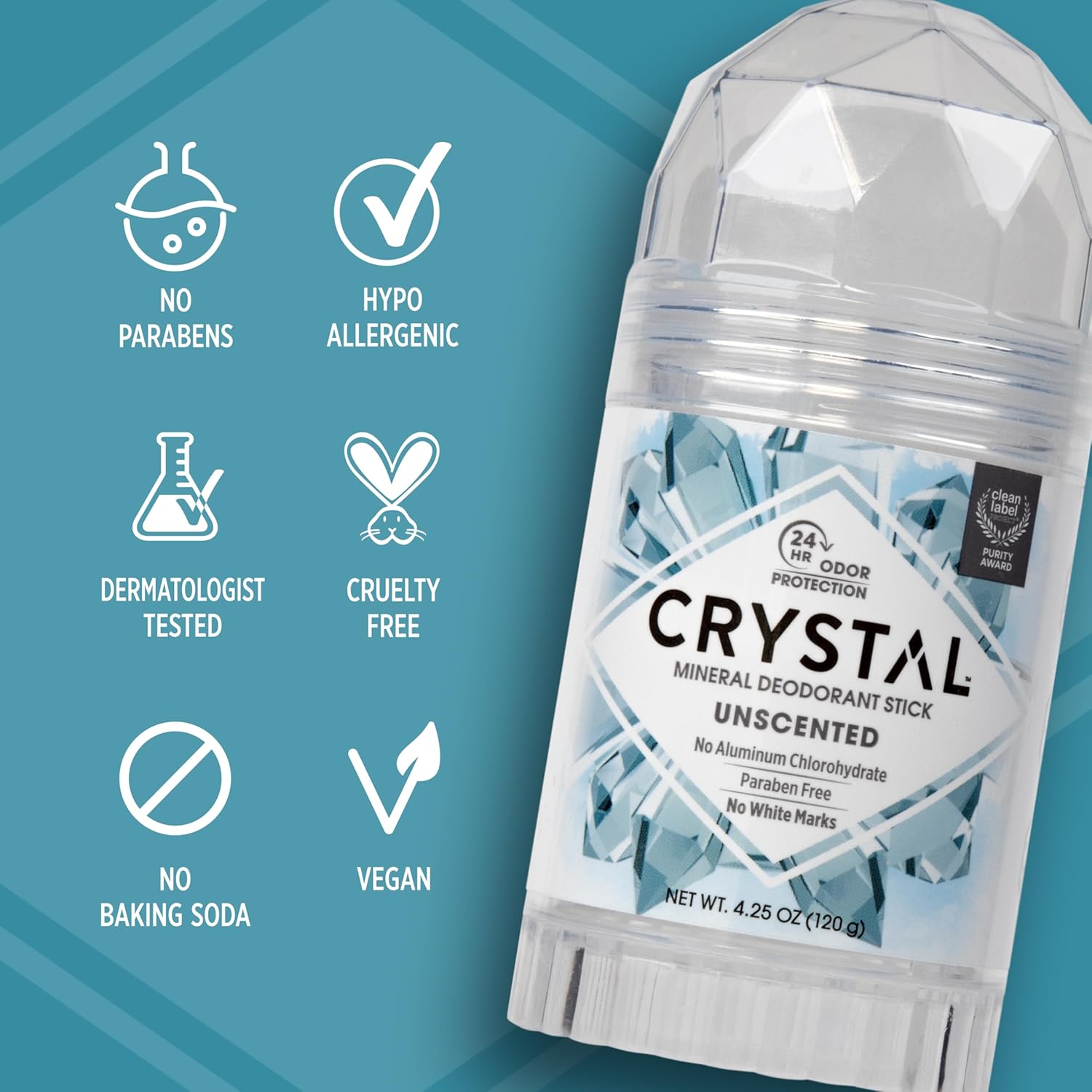 Crystal Mineral Deodorant Stick, Unscented, 4.25 oz : Amazon.co.uk: Beauty
