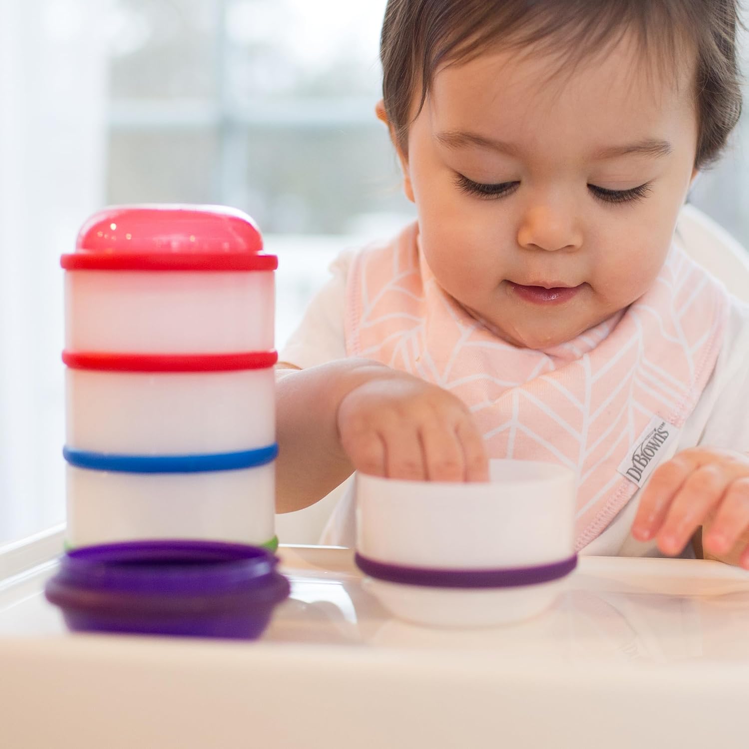 Dr. Brown's Stackable Snack-A-Pillar Snack and Dipping Cups for Toddlers and Baby Food Storage Containers, BPA Free - 4-Pack : Sippy Cups : Baby