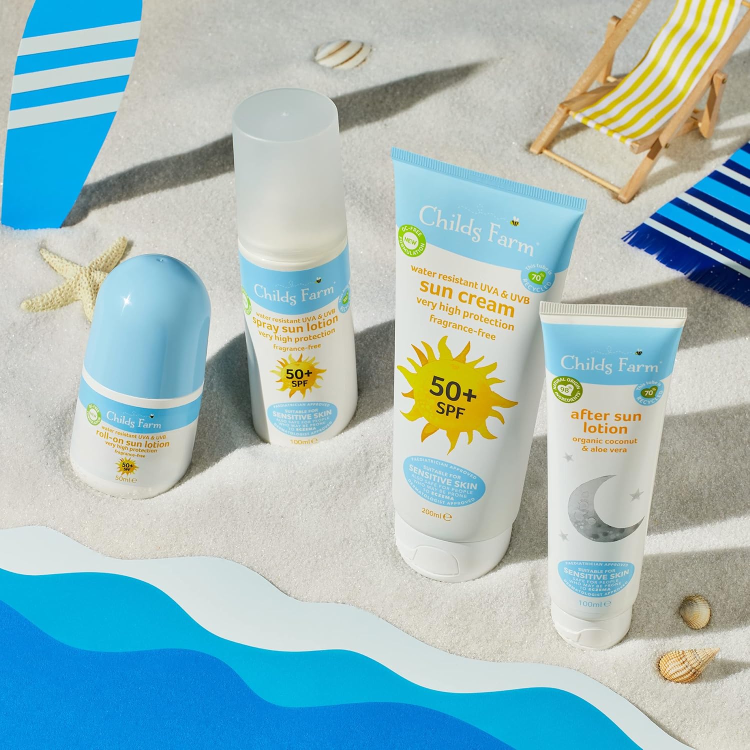 Childs Farm Kids and Baby Sun Cream SPF 50plus Water Resistant UVA and UVB Very High Protection Suitable for Dry, Sensitive and Eczema-prone Skin 200ml : Amazon.co.uk: Baby Products