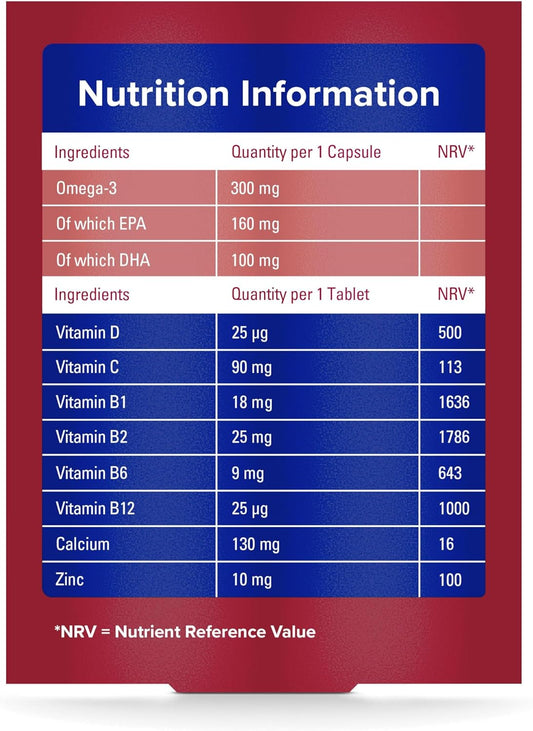 Seven Seas Omega-3 & Multivitamins Man 50+, 30-Day Duo Pack, Pack Of 60